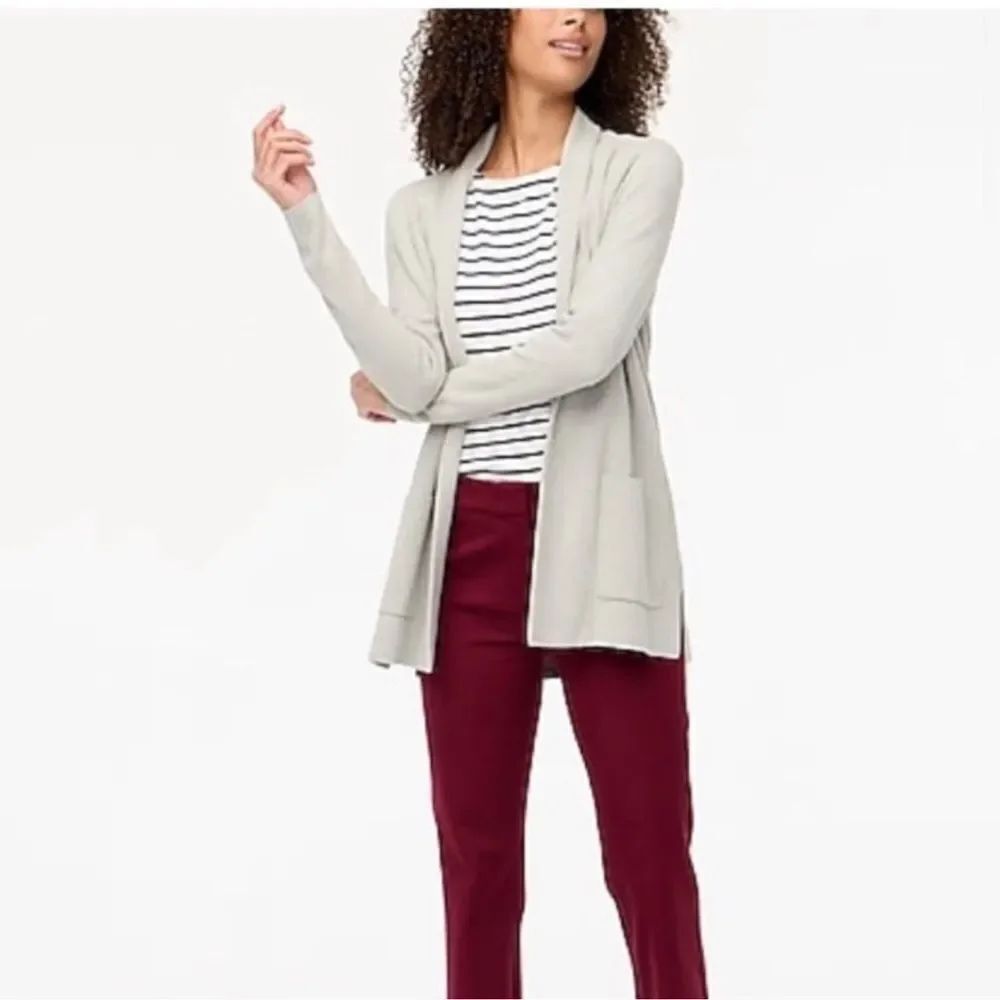 J. Crew Chelsea Sweater Blazer Gray Open Cardigan Size Small